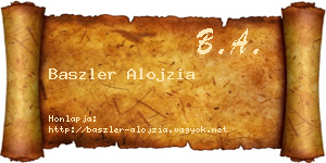 Baszler Alojzia névjegykártya